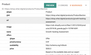 shopify SEO structured data example